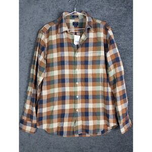 NWT J Crew Flannel Shirt Mens M Plaid Classic Button Up Casual Outdoor